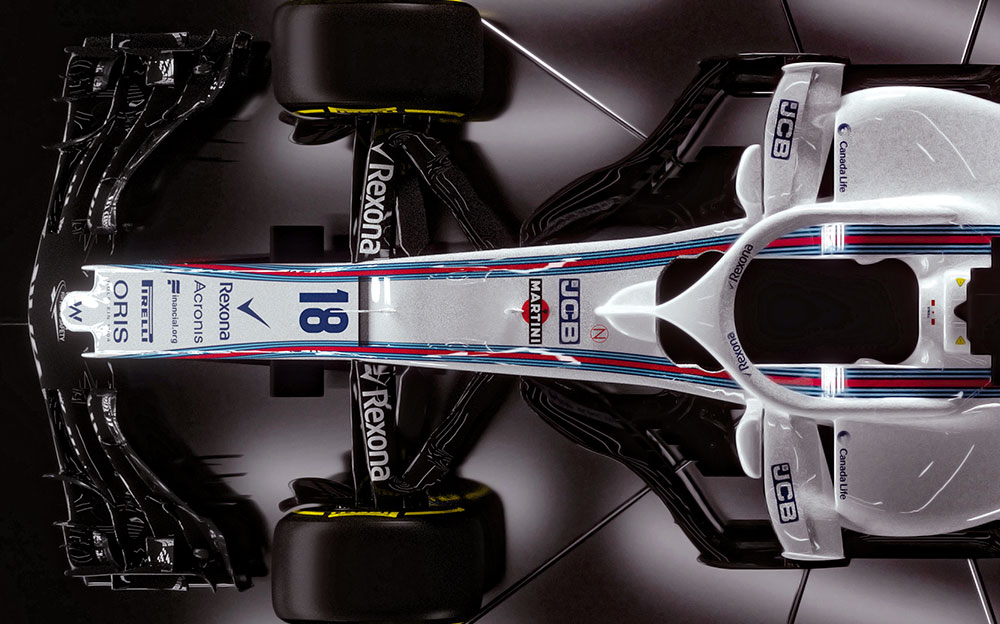 ウィリアムズの2018年F1マシン「FW41」上方画像拡大フロント