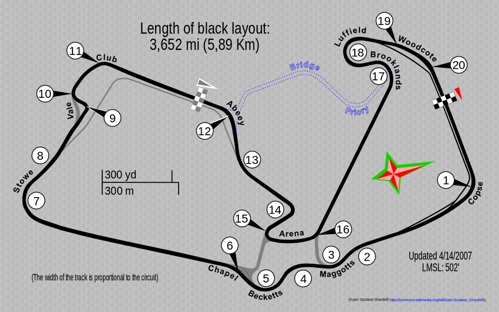 シルバーストーン・サーキットのコースレイアウト