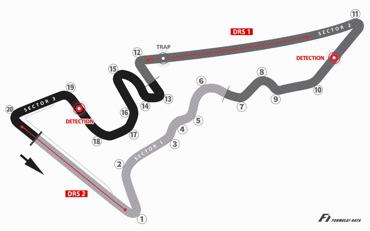 F1アメリカGPの舞台、サーキット・オブ・ジ・アメリカズのコースレイアウト図