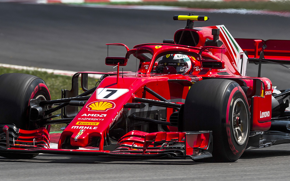 ハロに取り付けられたフェラーリSF71Hのサイドミラー、2018年F1スペインGPにて