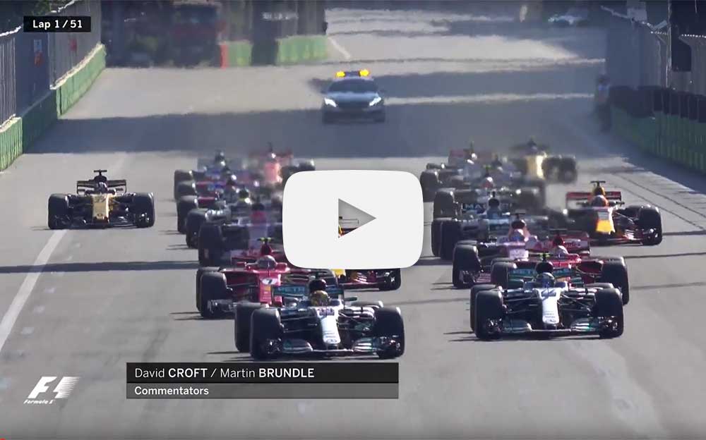2017年F1アゼルバイジャンGP決勝レース動画