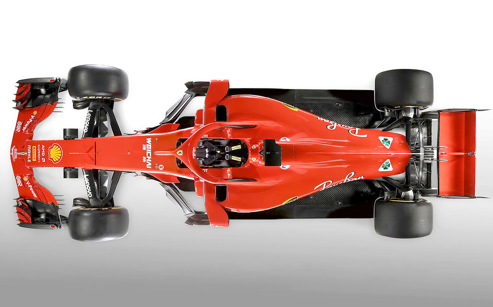 フェラーリ2018年F1マシン「SF71H」上面写真