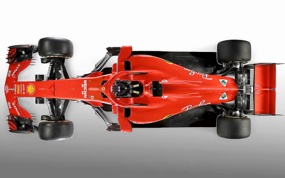 フェラーリ2018年F1マシン「SF71H」上からの写真
