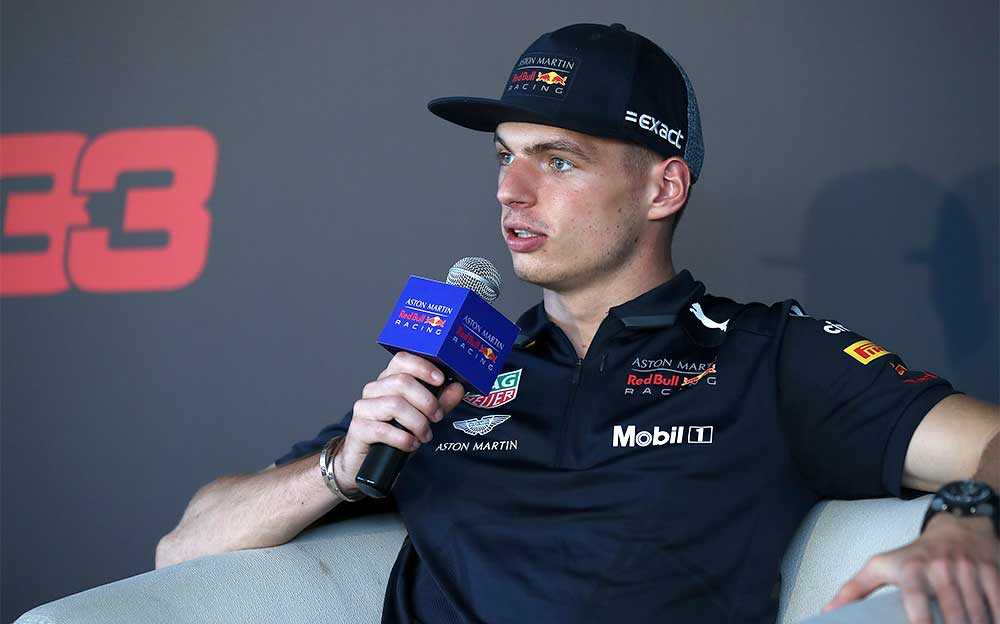 メディアセッションに登場したマックス・フェルスタッペン、2018年F1中国GPにて