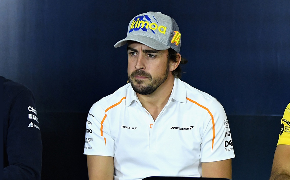 2018年F1スペインGPの公式記者会見に出席したフェルナンド・アロンソ