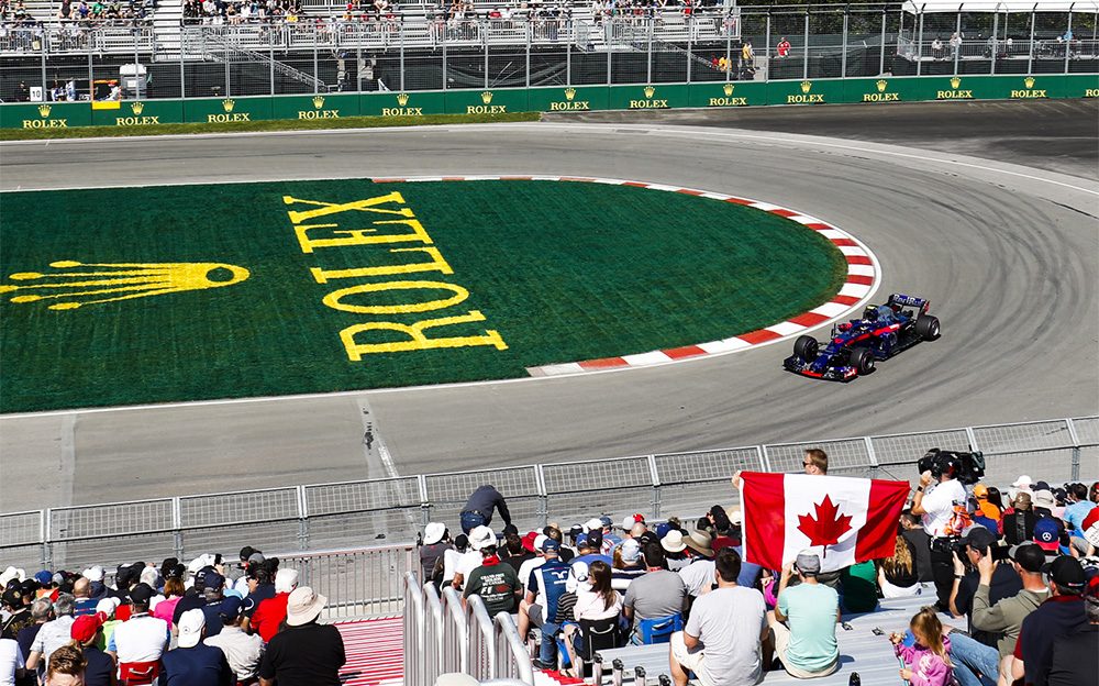 ジル・ビルヌーブ・サーキットを走るトロロッソ・ホンダSTR13、2018年F1カナダGPにて