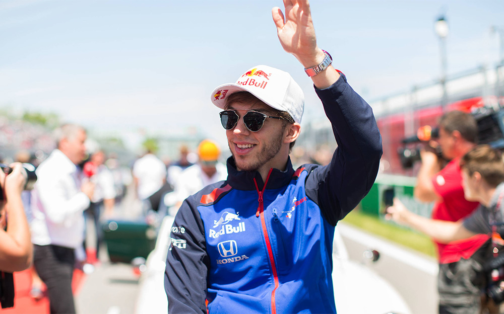 ピエール・ガスリー、2018年F1カナダGP決勝前のドライバーズパレードにて