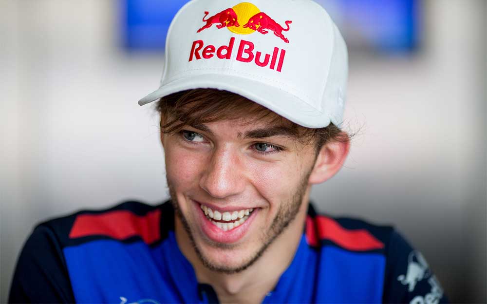 笑顔のピエール・ガスリー、2018年F1フランスGPにて