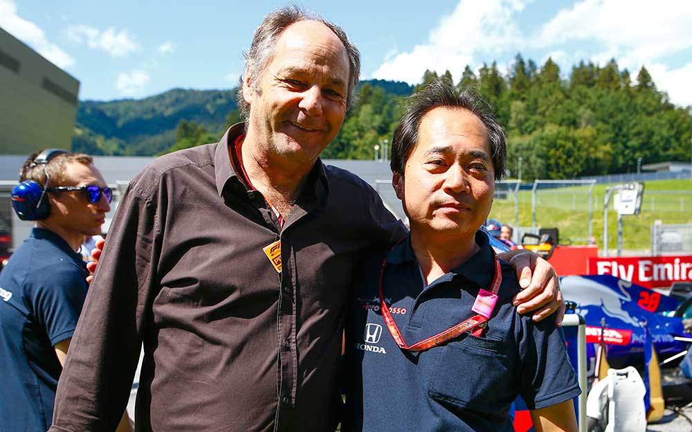 ゲルハルト・ベルガーと田辺豊治。2018年F1オーストリアGPでの再会