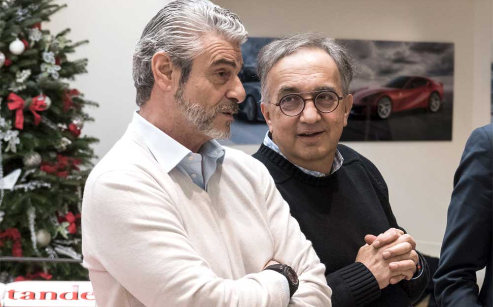 フェラーリ会長セルジオ・マルキオンネとフェラーリ代表マウリツィオ・アリバベーネ