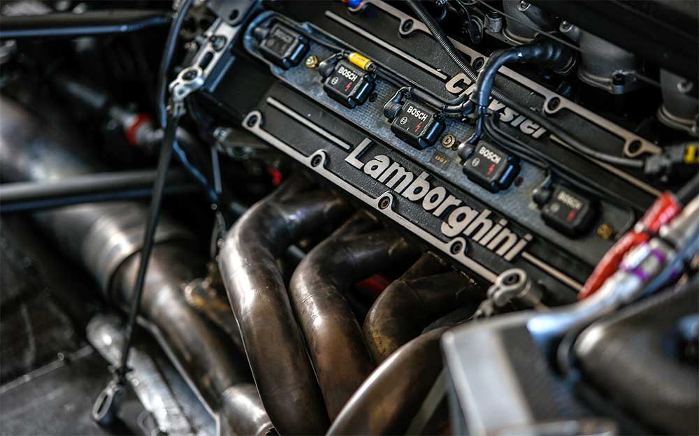 ミナルディ191Bに搭載された700馬力を誇る3.5リッターのランボルギーニ LE3512 V12エンジン