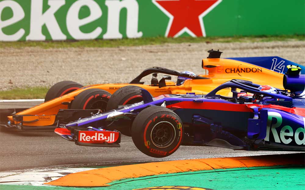2018年F1イタリアGP決勝で発生したフェルナンド・アロンソとピエール・ガスリーの接触事故