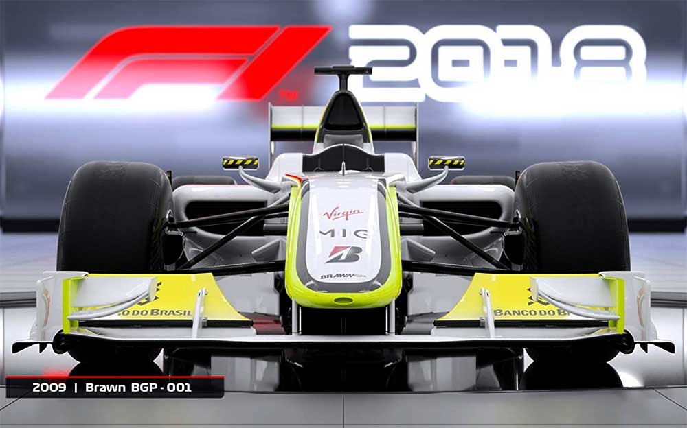 PS4テレビゲーム「F1 2018」に登場する2009年のブラウンGP-001