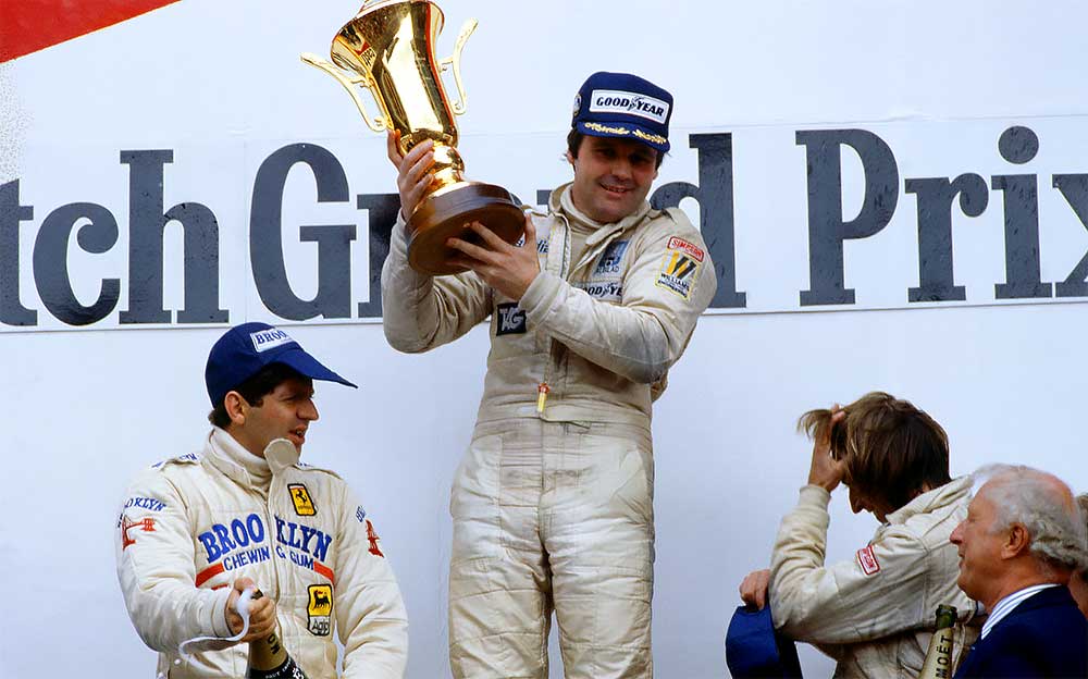 1979年のF1オランダGPで優勝したウィリアムズのアラン・ジョーンズ