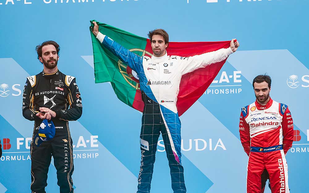2018/19年FIA フォーミュラE選手権開幕サウジアラビアで表彰台に上がったアントニオ・フェリックス・ダ・コスタ