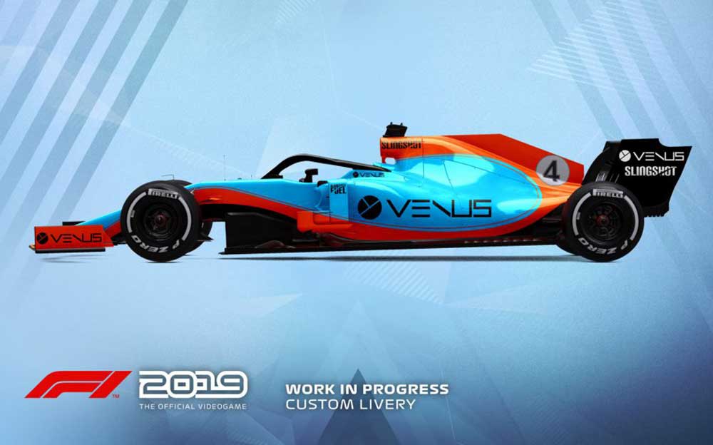 F1公式テレビゲーム「F1 2019」の開発中のマシン