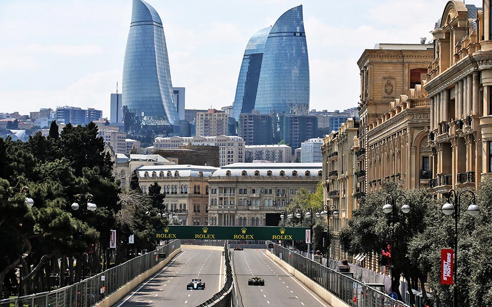 バクー市街地コース、2019年F1アゼルバイジャンGP1回目のフリー走行にて