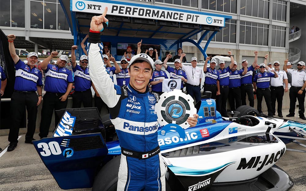 2019年インディカー・シリーズ第3戦バーバー予選でポールポジションを獲得したレイホール・レターマン・ラニガン・レーシングの佐藤琢磨
