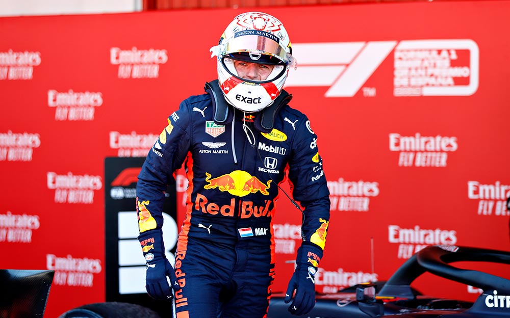 2019年F1スペインGP決勝レースを3位でフィニッシュし、クルマを降りた直後のレッドブル・ホンダのマックス・フェルスタッペン