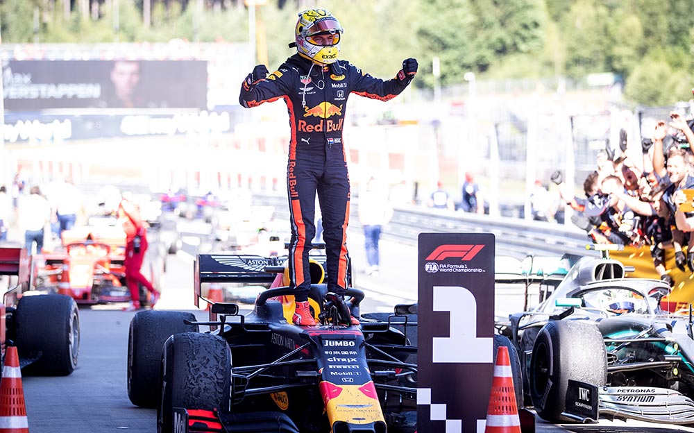 2019年F1オーストリアGPで逆転優勝を果たしたレッドブル・ホンダのマックス・フェルスタッペン