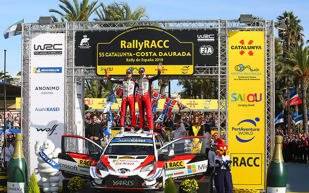 オット・タナクのチャンピオン獲得を喜ぶTOYOTA GAZOO Racing、WRC第13戦スペインにて