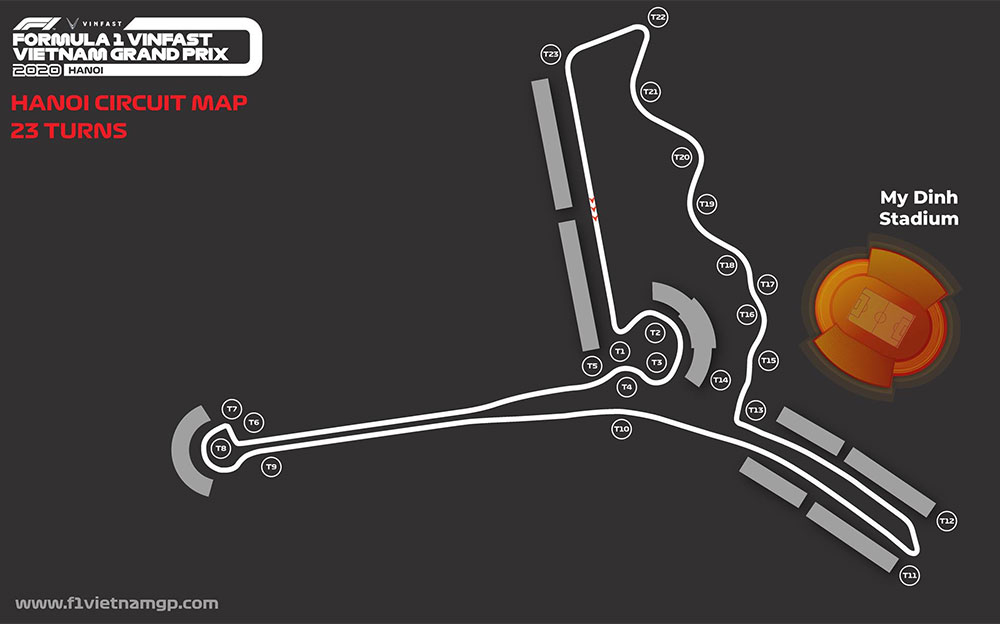 F1ベトナムGPの舞台ハノイサーキットのコースレイアウト図