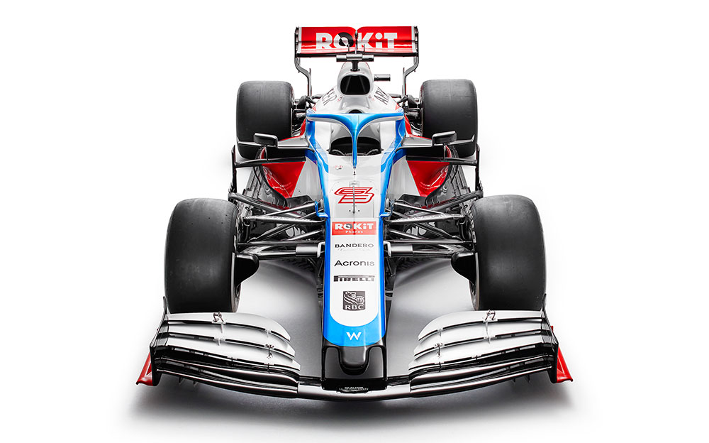 ウィリアムズ・レーシングの2020年型F1マシン「FW43」スタジオショットー正面