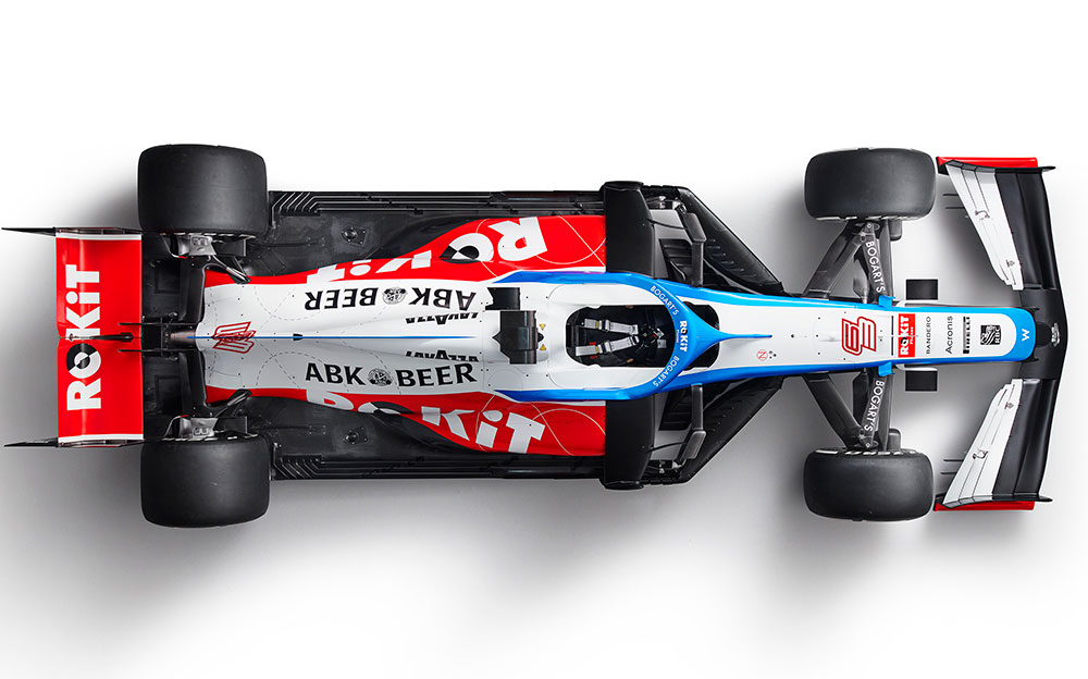 ウィリアムズ・レーシングの2020年型F1マシン「FW43」スタジオショットー真上