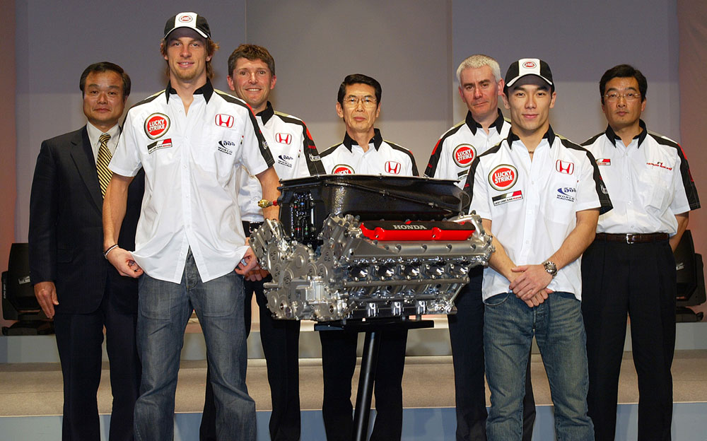 B・A・R Hondaのジェンソン・バトンと佐藤琢磨とRA005E
