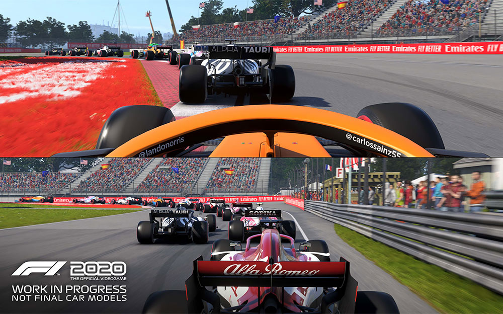 PS4向けF1公認ゲーム「F1 2020」に搭載される2画面分割モード"スプリットスクリーンモード"