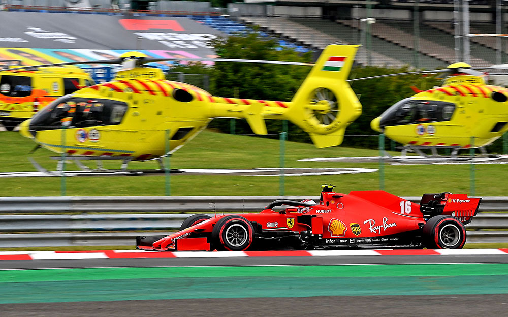 2020年F1ハンガリーGP予選を戦うスクーデリア・フェラーリのシャルル・ルクレール