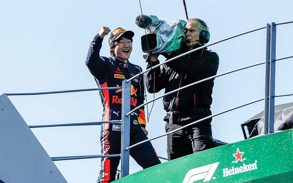 2019年FIA-F3選手権第7戦イタリア レース2を6番手からスタートして初優勝を飾った角田裕毅