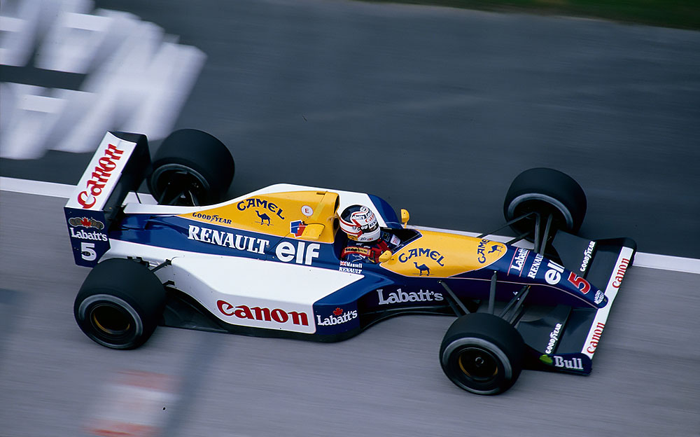 ウィリアムズFW14を駆るナイジェル・マンセル、1991年サンマリノGPにて