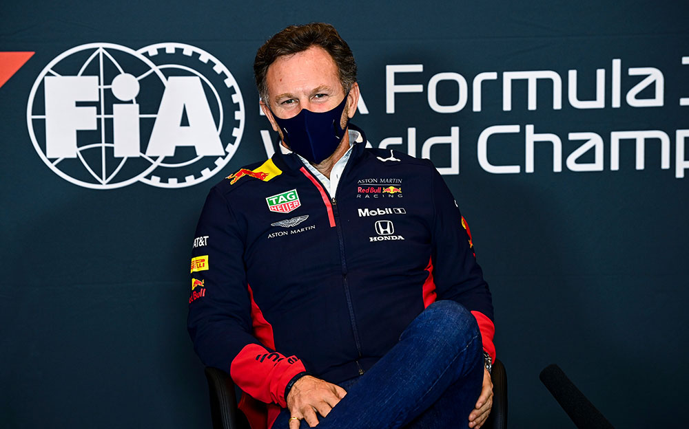2020年F1エミリア・ロマーニャGPの会見に出席したレッドブルのクリスチャン・ホーナー代表