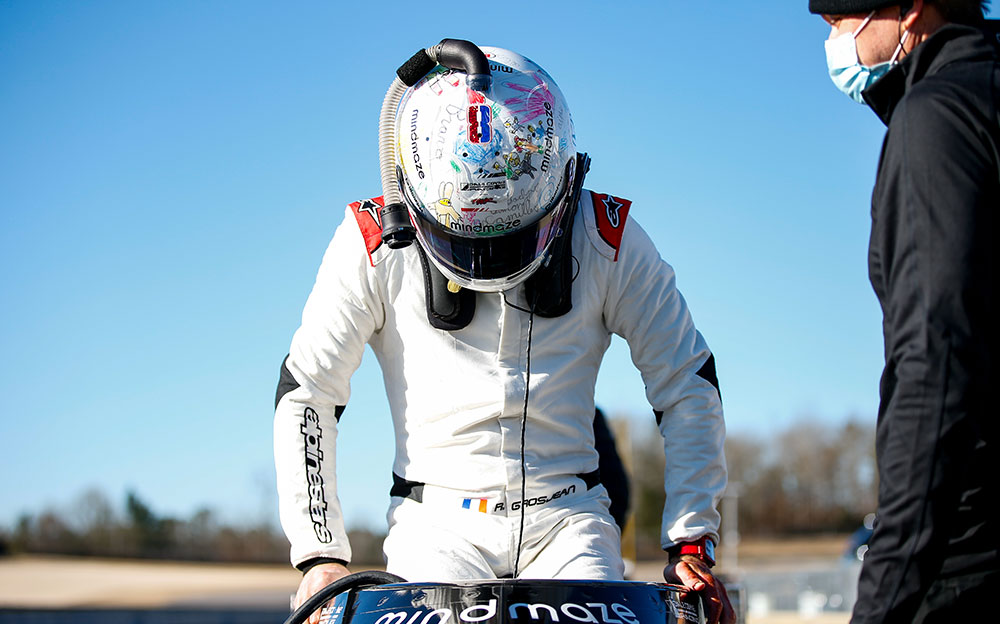 デイル・コイン・レーシングのロマン・グロージャン、2021年2月22日バーバーモータースポーツ・パークでのインディカー プライベートテストにて (1)