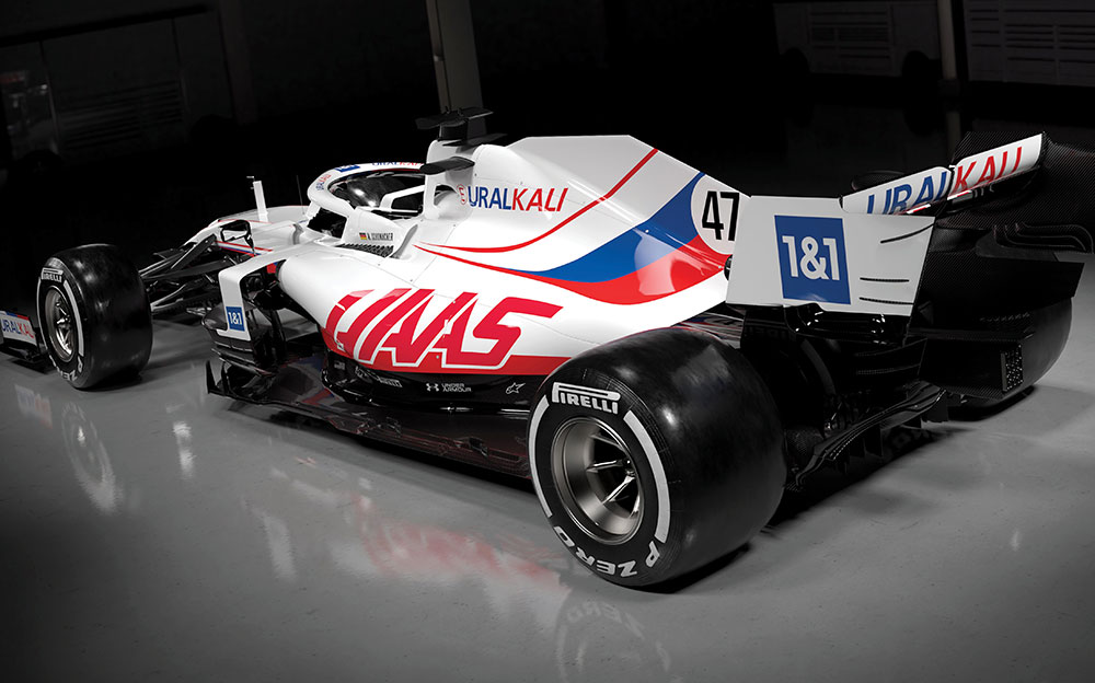 ミック・シューマッハとニキータ・マゼピンが駆るハースF1チームの2021年型F1マシン「VF-21」のレンダリングイメージ (4)