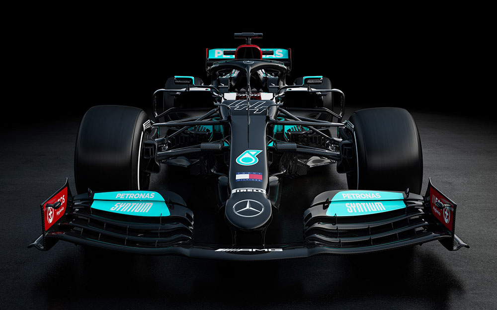 メルセデスAMGペトロナスF1チームの2021年型F1マシン「W12」のレンダリングイメージ全体像 (1)