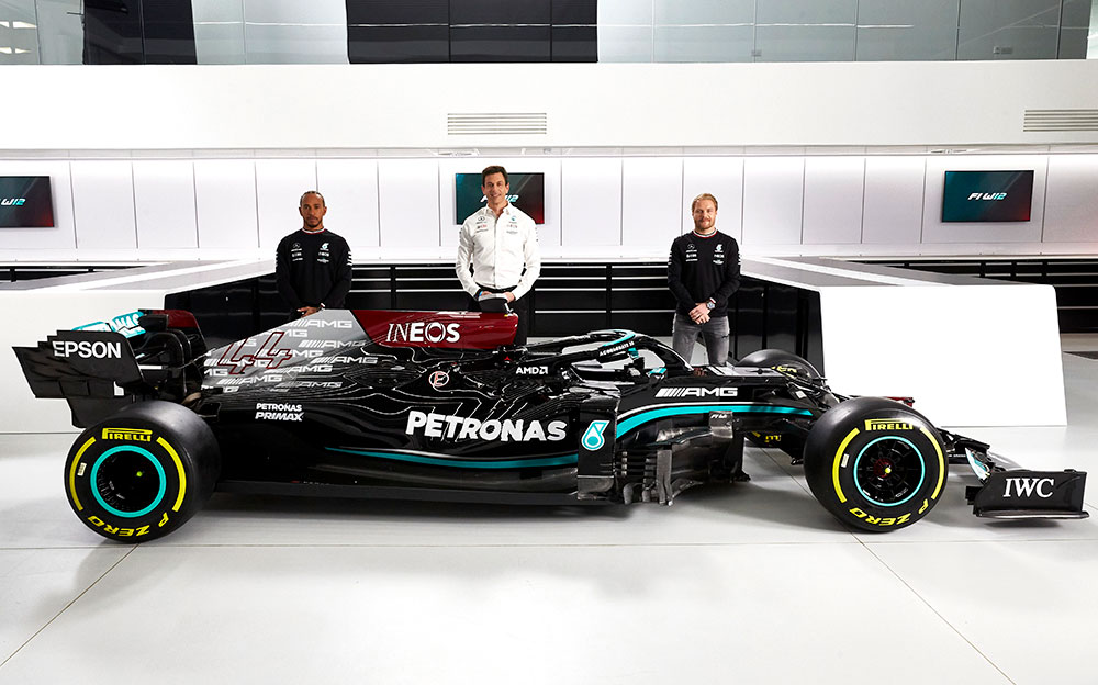 メルセデスの2021年型F1マシン「Mercedes-AMG F1 W12 E Performance」の発表イベントにて (3)