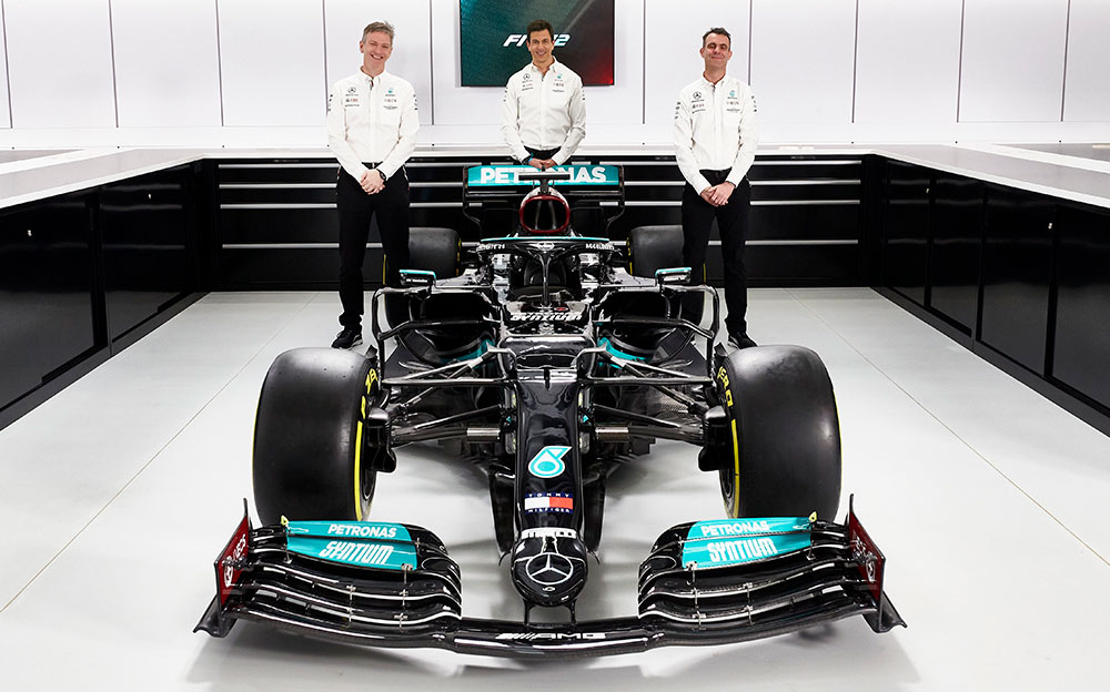 メルセデスの2021年型F1マシン「Mercedes-AMG F1 W12 E Performance」の発表イベントにて (5)