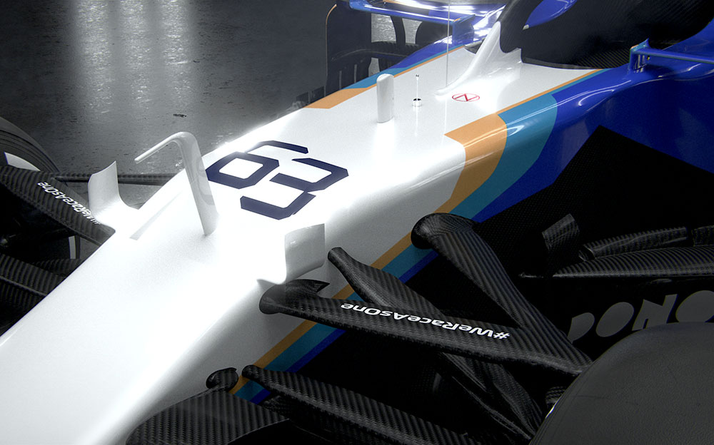 ジョージ・ラッセルとニコラス・ラティフィが駆るウィリアムズF1チームの2021年型F1マシン「FW43B」のレンダリング (6)