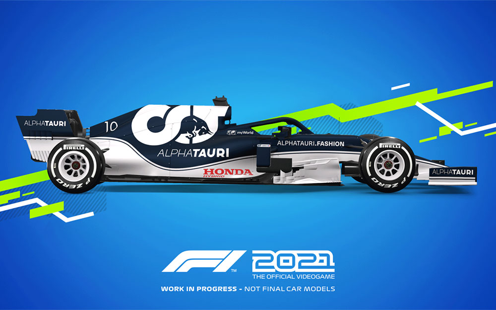 公認ゲームの最新版「F1-2021」に登場するアルファタウリ・ホンダ10号車の開発中レンダリングイメージ