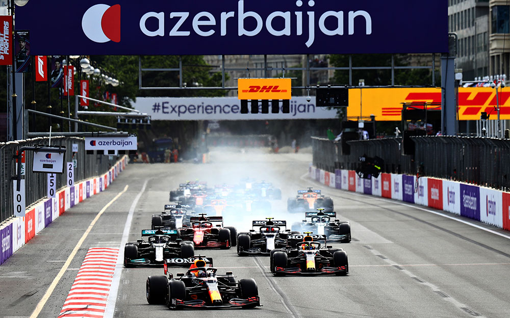 2021年6月6日のF1アゼルバイジャンGP決勝レースの様子