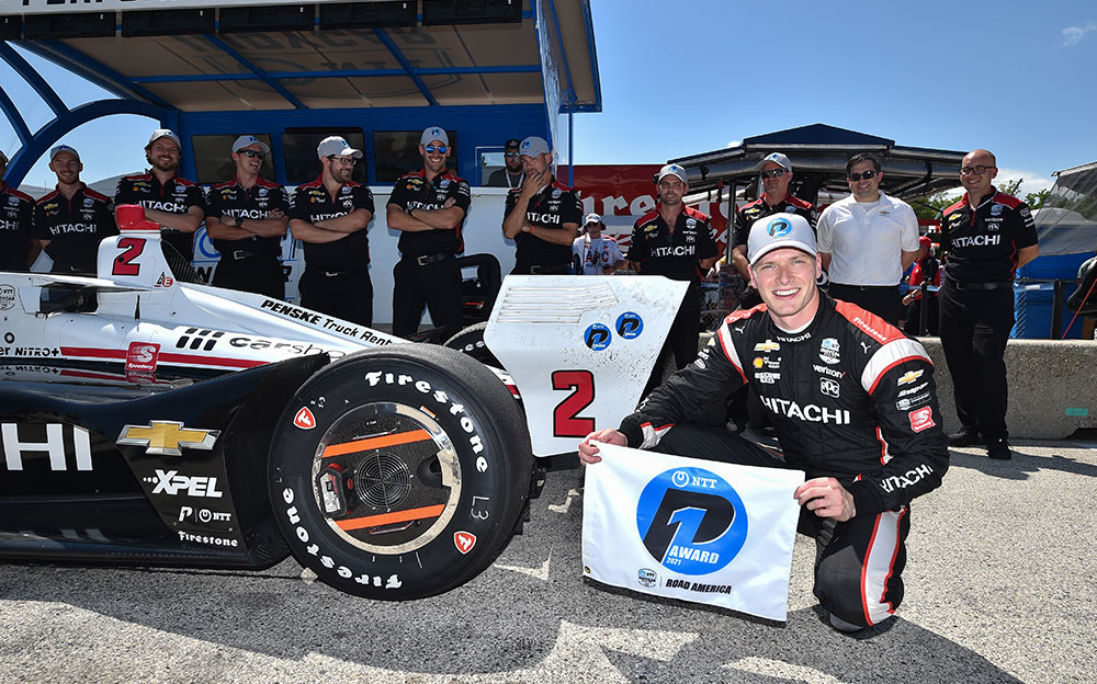 チーム・ペンスキーのジョセフ・ニューガーデン、2021年6月19日のインディカー・シリーズ第9戦ロード・アメリカ予選にて