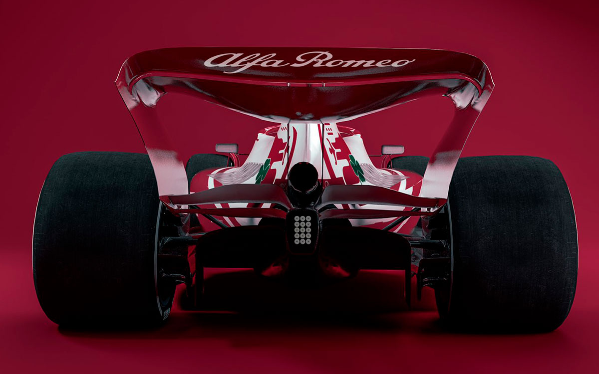 2021年アルファロメオのリバリーを施した2022年型F1マシンのCG (2)