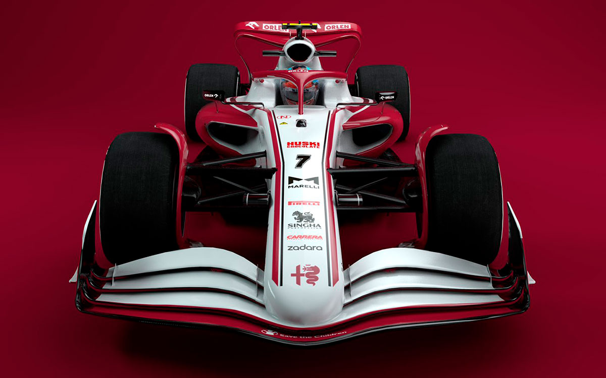 2021年アルファロメオのリバリーを施した2022年型F1マシンのCG (4)