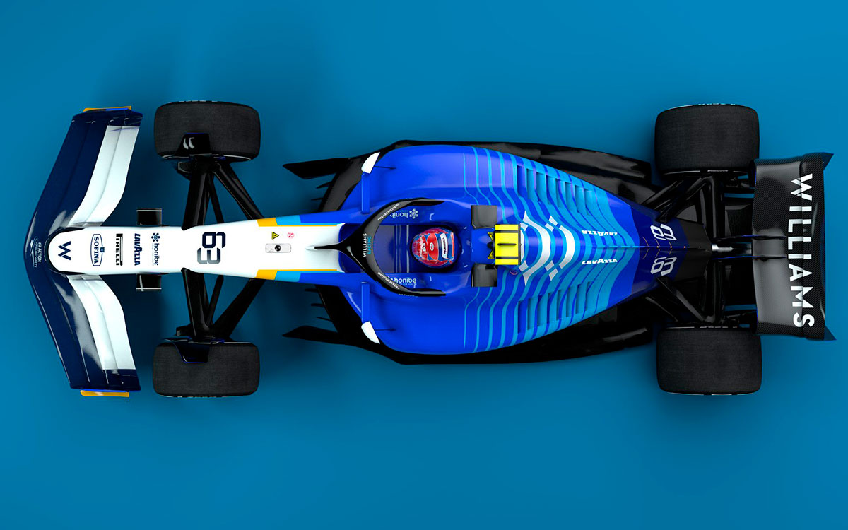 2021年ウィリアムズのリバリーを施した2022年型F1マシンのCG (1)