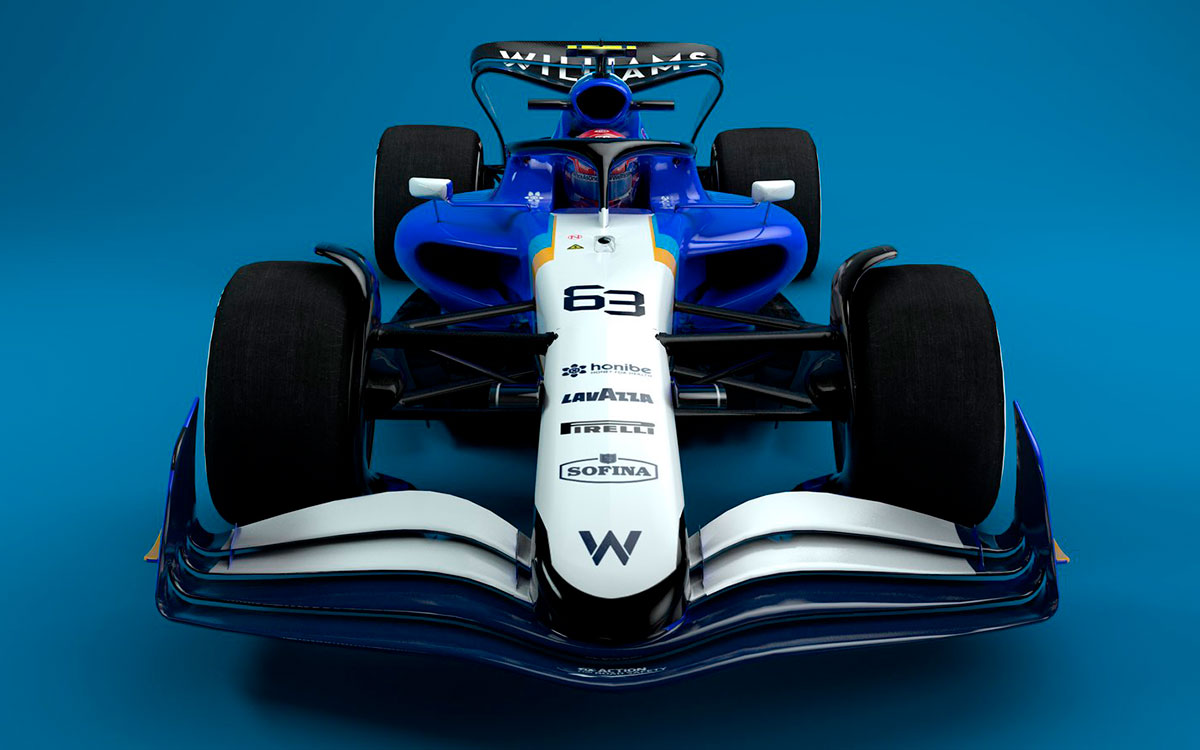 2021年ウィリアムズのリバリーを施した2022年型F1マシンのCG (4)