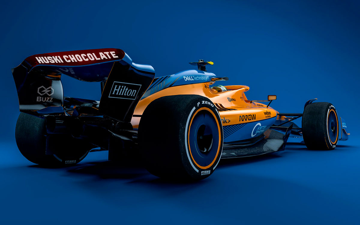 2021年マクラーレンのリバリーを施した2022年型F1マシンのCG (3)