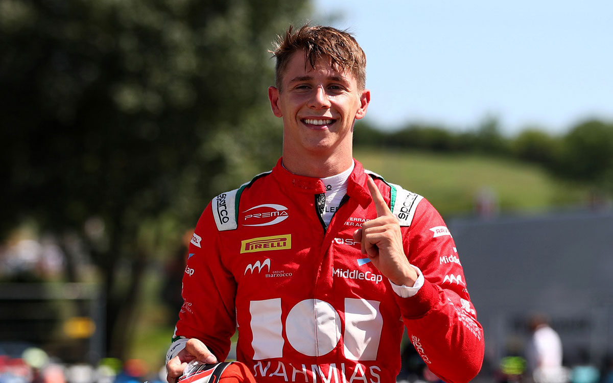 ポールポジションを獲得したプレマレーシングのアルトゥール・ルクレール、2021年7月31日FIA-F3選手権ブタペストにて