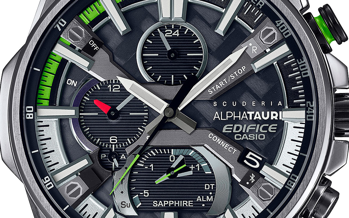 6Kカーボン採用のカシオ計算機EDIFICEとアルファタウリ・ホンダとのコラボ新作腕時計「EQB-1200AT」 (1)